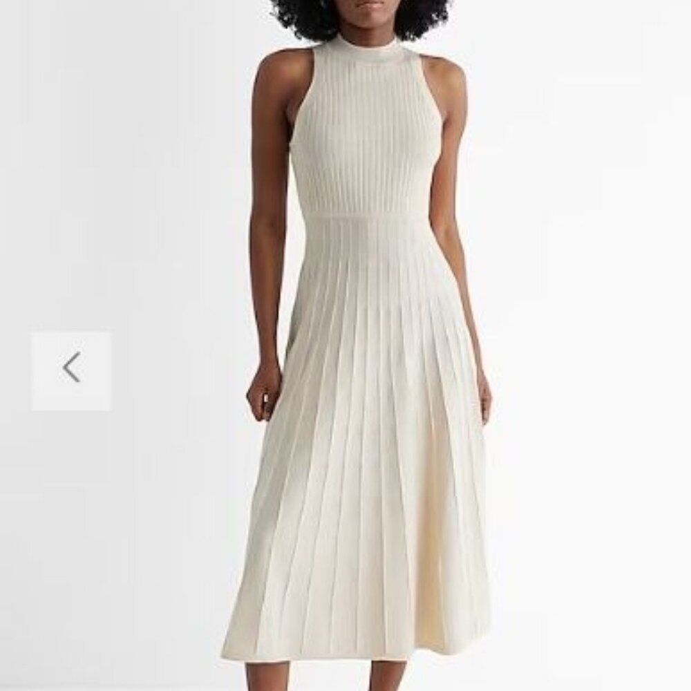 NWT Express Pleated Mock Neck Midi Sweater Dress - size XL
